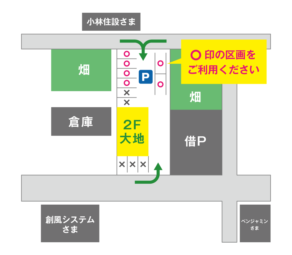 （有）大地 駐車場